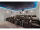 Experience ultimate entertainment in this theater room with tiered seating and a state-of-the-art projection system at 8414 Dunham Station Dr, Tampa, FL 33647