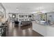 Stunning game room with wet bar, pool table, and media wall at 8414 Dunham Station Dr, Tampa, FL 33647