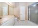 Well-maintained bathroom with a vanity, mirror, and shower, offering a clean and functional space at 4399 Brooker Creek Dr, Palm Harbor, FL 34685