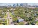 Aerial view showcasing the property's location near the city skyline at 1106 W La Salle St, Tampa, FL 33607
