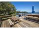 Enjoy grilling and dining on this waterfront patio at 1515 Pinellas Bayway S # B28, Tierra Verde, FL 33715