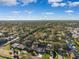 Aerial view of a neighborhood featuring houses, streets, and a cityscape in the distance at 1660 83Rd N Ave, St Petersburg, FL 33702