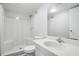 Bathroom with shower, toilet, and vanity at 3121 Briar St, Wesley Chapel, FL 33543