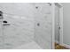 Clean shower with marble wall tiles at 5221 Chaney Ter, Port Charlotte, FL 33981