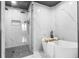 Elegant bathroom featuring a freestanding tub and walk-in shower at 120 Brightwater Dr # 2, Clearwater Beach, FL 33767