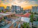 Aerial view of waterfront property with sunset views at 120 Brightwater Dr # 2, Clearwater Beach, FL 33767