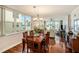 Charming dining area with hardwood floors, waterfront views, and contemporary lighting fixtures at 6061 Bahia Del Mar Cir # 241, St Petersburg, FL 33715