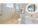 Clean bathroom with a walk-in shower and updated vanity at 4716 Hickory Oak Dr, Brooksville, FL 34601
