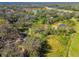 Aerial view of land with mature trees and a pond at 1810 Curry Rd, Lutz, FL 33549