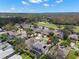 Picturesque aerial view showcasing homes near a lush golf course and serene lake at 4915 Augusta Ave, Oldsmar, FL 34677