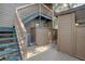 Back patio with stairs, deck, and storage shed at 1106 Lennox W Rd, Palm Harbor, FL 34683