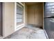 Small condo patio with a screened enclosure and storage at 14323 Hanging Moss Cir # 102, Tampa, FL 33613