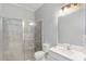 Bathroom with a walk-in shower and vanity at 913 Buckhurst Dr, Spring Hill, FL 34609