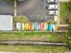 Aerial view of colorful kayaks neatly stored near waterfront property at 3825 Pompano Se Dr, St Petersburg, FL 33705