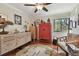 Peaceful home office with calming decor, hardwood floors, and ceiling fan at 36750 Us Highway 19 N # 05213, Palm Harbor, FL 34684