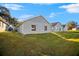 Landscaped backyard with view of neighboring homes at 6703 Pistachio St, Zephyrhills, FL 33542