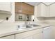 Clean kitchen features a double sink, white cabinetry, and new dishwasher at 6703 Pistachio St, Zephyrhills, FL 33542
