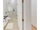 Clean bathroom with walk-in shower, toilet and modern vanity at 4748 Hickory Oak Dr, Brooksville, FL 34601