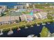 Stunning aerial view of the condos showing the waterfront access, community amenities, and serene surroundings at 8246 Aquila St, Port Richey, FL 34668