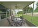 Screened porch offers outdoor seating and views of the backyard at 37449 Gill Ave, Zephyrhills, FL 33541