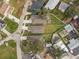 Aerial view of three new homes with private yards in a residential neighborhood at 5411 N Forest Hills Dr, Tampa, FL 33603