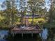 Relaxing waterfront deck with table and chairs, perfect for enjoying lake views at 11339 Tayport Loop, New Port Richey, FL 34654
