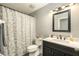 Clean bathroom with updated vanity and shower at 35502 Welby Ct, Zephyrhills, FL 33541