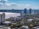 Aerial perspective of waterfront area featuring high-rise buildings and calm waters at 1011 S Moody Ave # 32, Tampa, FL 33629