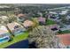 Aerial view showcasing home's pool and location within the community at 5195 Highbury Cir, Sarasota, FL 34238