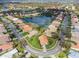 Property's location highlighted in an aerial view of the neighborhood at 5195 Highbury Cir, Sarasota, FL 34238