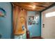 Unique entryway with beachy decor and a bamboo curtain at 3120 Beach S Blvd # 7, Gulfport, FL 33707