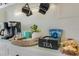 Coffee and tea station with coffee maker and tea accessories at 6372 Palma Del Mar S Blvd # 320, St Petersburg, FL 33715