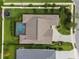 Aerial view showing home's layout, pool, and backyard at 101 Brookover Ln, Brandon, FL 33511