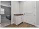 Small laundry room with cabinets and countertop at 101 Brookover Ln, Brandon, FL 33511