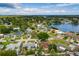 Stunning aerial view of the property showcasing its waterfront location and lush surroundings and established neighborhood at 8950 3Rd N St, St Petersburg, FL 33702