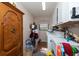 Laundry room with washer, dryer, and storage at 3006 Bolt Dr, Palm Harbor, FL 34685