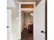 Small half bathroom with dark vanity and stained glass window at 500 53Rd S St, St Petersburg, FL 33707