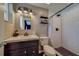 Updated bathroom with subway tile and hexagon floor at 140 Meadowlark Dr, Safety Harbor, FL 34695