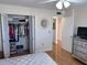 Bedroom with spacious closet and view to entryway at 6060 Shore S Blvd # 705, Gulfport, FL 33707