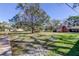 Large backyard with mature trees and grassy area at 300 Pinellas S Way, St Petersburg, FL 33707