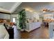 Open concept kitchen with island and white cabinets at 300 Pinellas S Way, St Petersburg, FL 33707