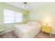 Charming bedroom with a floral bedspread and light green walls at 315 30Th W Ave # B201, Bradenton, FL 34205
