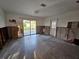 Spacious unfinished living room has a sliding door leading to the back yard at 9018 1St N St, St Petersburg, FL 33702