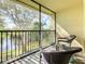 Screened balcony overlooking a tranquil lake at 1450 Heather Ridge Blvd # 306, Dunedin, FL 34698