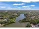 Wide aerial view of a neighborhood near a river at 1820 1/2 N Washington Ave, Clearwater, FL 33755