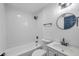 Updated bathroom with white subway tile and black fixtures at 2353 Shelley St # 4, Clearwater, FL 33765