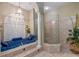 Bathroom with soaking tub and walk-in shower at 531 Isleworth Close, Tarpon Springs, FL 34688