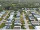 An aerial shot of a mobile home community, highlighting the property's location at 38029 Leondias Dr, Zephyrhills, FL 33542
