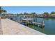 A well-maintained private dock and boat lift along the canal at 4380 44Th S St, St Petersburg, FL 33711