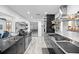 Modern kitchen featuring stainless steel appliances, sleek cabinetry and subway tile backsplash at 4380 44Th S St, St Petersburg, FL 33711